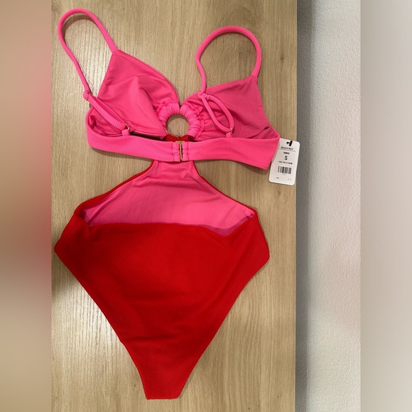 NWT Women's Beach Riot Kristen red and pink cut out one piece size small - Picture 10 of 13